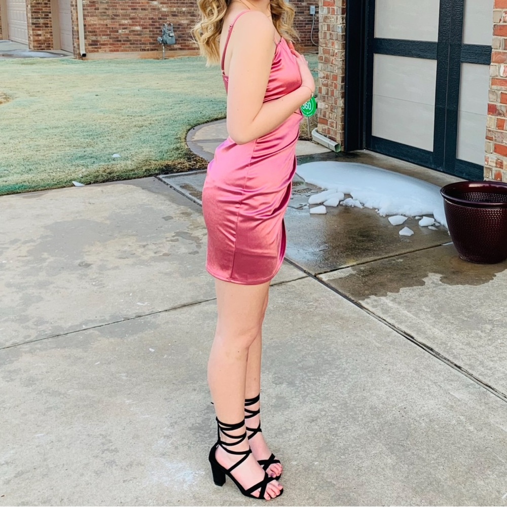 Honey and Rosie Pink Spaghetti Strap Bodycon Mini Dress